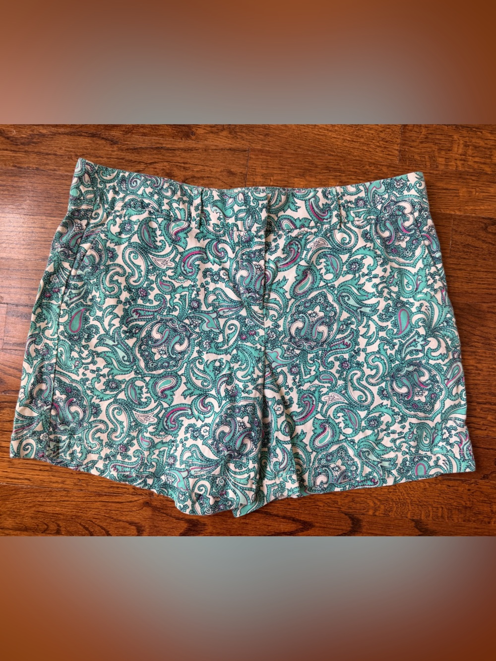 LOFT Turquoise Paisley Print Shorts